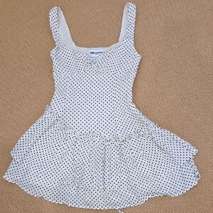 Princess Polly White With Black Polka Dot Romper Kids Dress